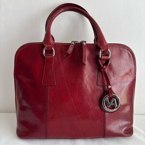 Vintage Rare Valentina All Leather made in Italy footed Top Handle Satchel
